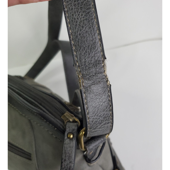 B.O.C. Born Concepts Womens Gray Buckle Shoulder Crossbody Purse 100622 - Picture 7 of 16